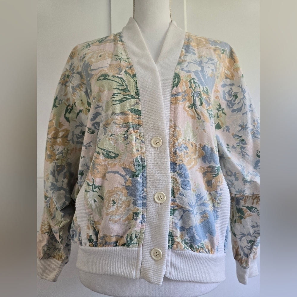 Vintage Tony France Floral Button-Up Cardigan